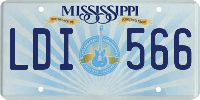 MS license plate LDI566