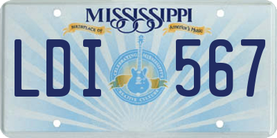 MS license plate LDI567