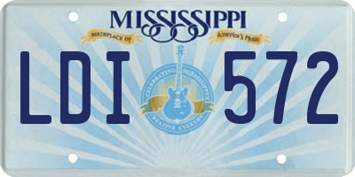 MS license plate LDI572