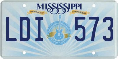 MS license plate LDI573