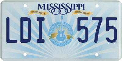 MS license plate LDI575