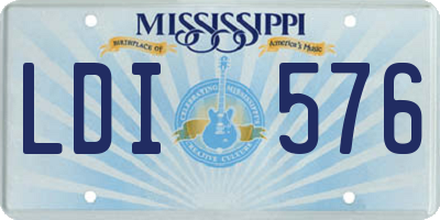 MS license plate LDI576