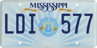 MS license plate LDI577