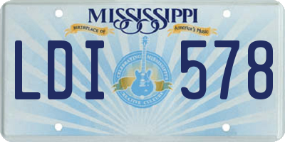 MS license plate LDI578