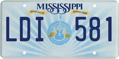 MS license plate LDI581