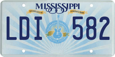 MS license plate LDI582