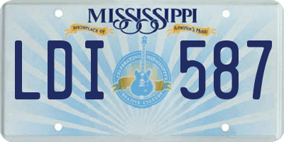 MS license plate LDI587