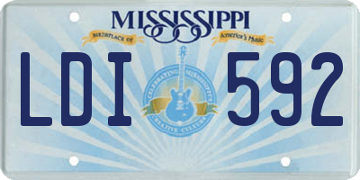 MS license plate LDI592