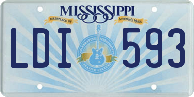 MS license plate LDI593