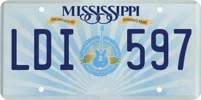 MS license plate LDI597