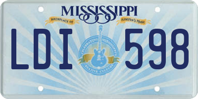 MS license plate LDI598