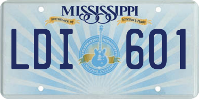 MS license plate LDI601