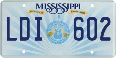 MS license plate LDI602