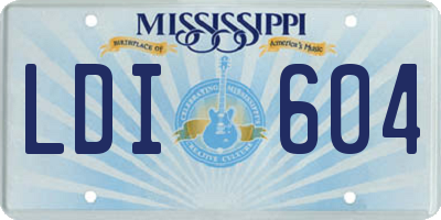 MS license plate LDI604
