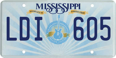 MS license plate LDI605