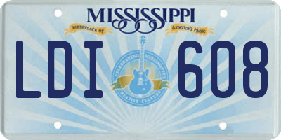 MS license plate LDI608