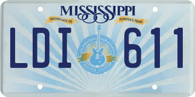 MS license plate LDI611