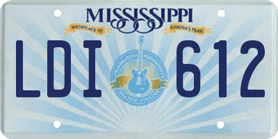 MS license plate LDI612