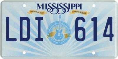 MS license plate LDI614