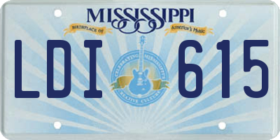 MS license plate LDI615