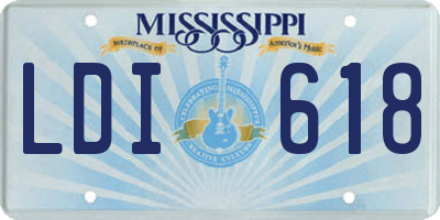MS license plate LDI618
