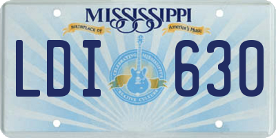 MS license plate LDI630