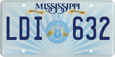 MS license plate LDI632