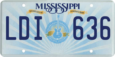 MS license plate LDI636