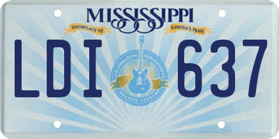 MS license plate LDI637