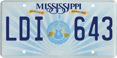 MS license plate LDI643
