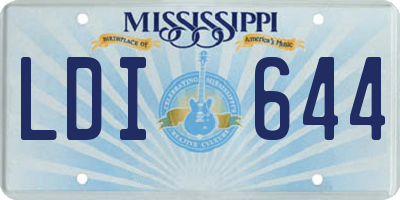 MS license plate LDI644