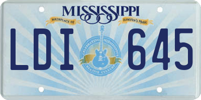 MS license plate LDI645