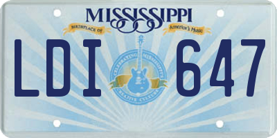 MS license plate LDI647