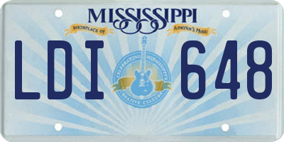 MS license plate LDI648