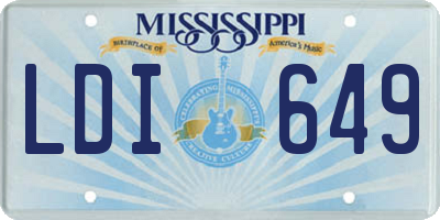 MS license plate LDI649