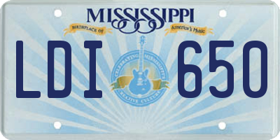 MS license plate LDI650
