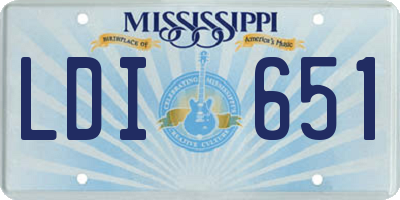 MS license plate LDI651