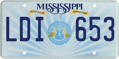MS license plate LDI653