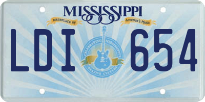 MS license plate LDI654