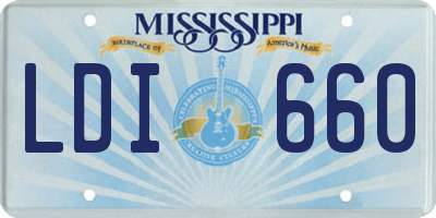 MS license plate LDI660
