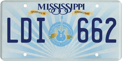 MS license plate LDI662
