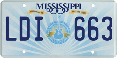 MS license plate LDI663