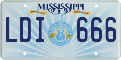 MS license plate LDI666