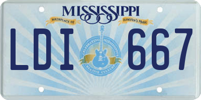 MS license plate LDI667