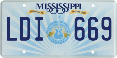 MS license plate LDI669