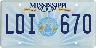 MS license plate LDI670
