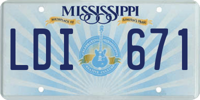 MS license plate LDI671