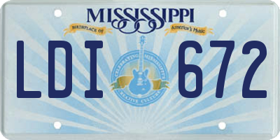 MS license plate LDI672
