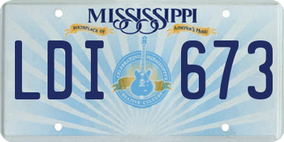 MS license plate LDI673