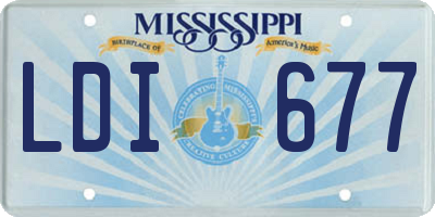 MS license plate LDI677
